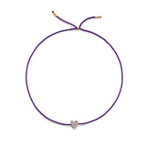 Winziges goldenes Vermeil Armband w. Diamantherz