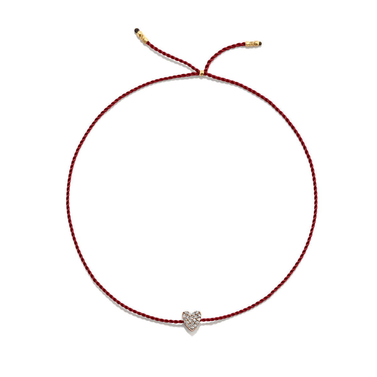 Tiny Guld Vermeil Armbånd m. Diamant Hjerte
