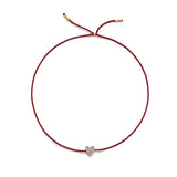 Winziges goldenes Vermeil Armband w. Diamantherz