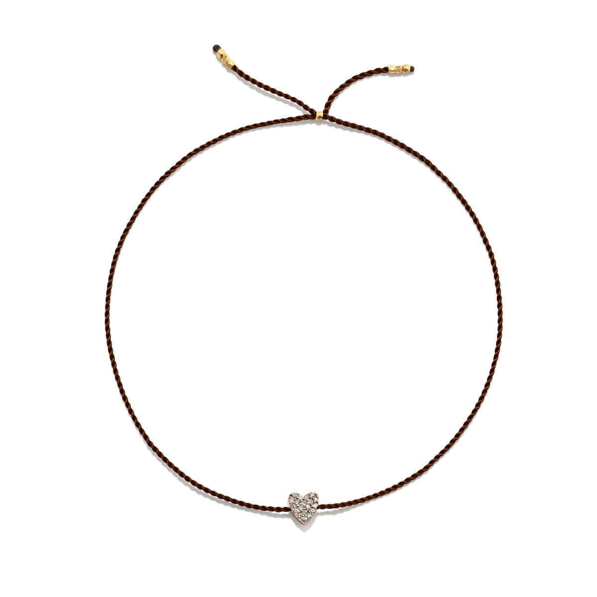 Tiny Guld Vermeil Armbånd m. Diamant Hjerte