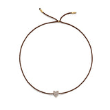 Winziges goldenes Vermeil Armband w. Diamantherz