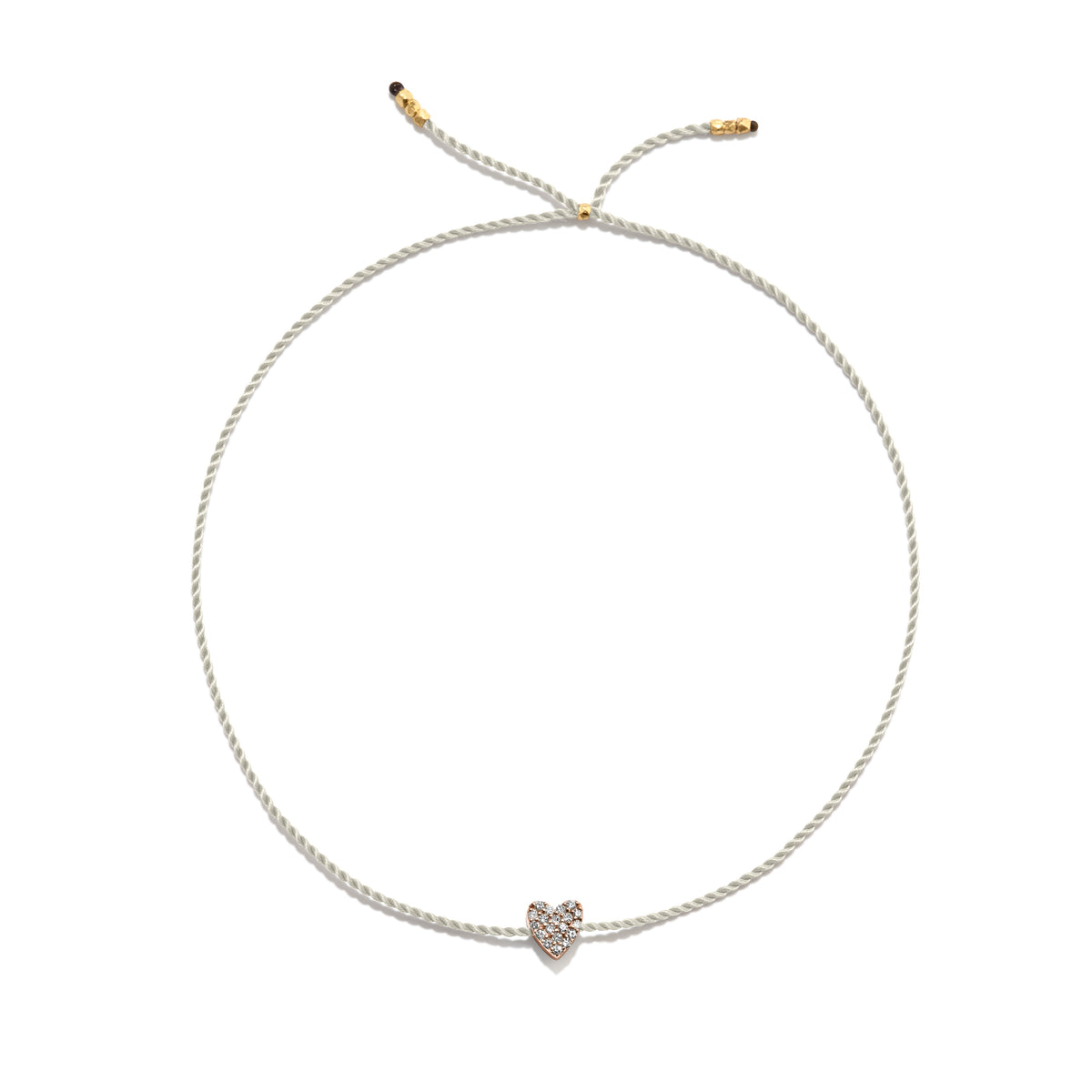 Tiny Guld Vermeil Armbånd m. Diamant Hjerte