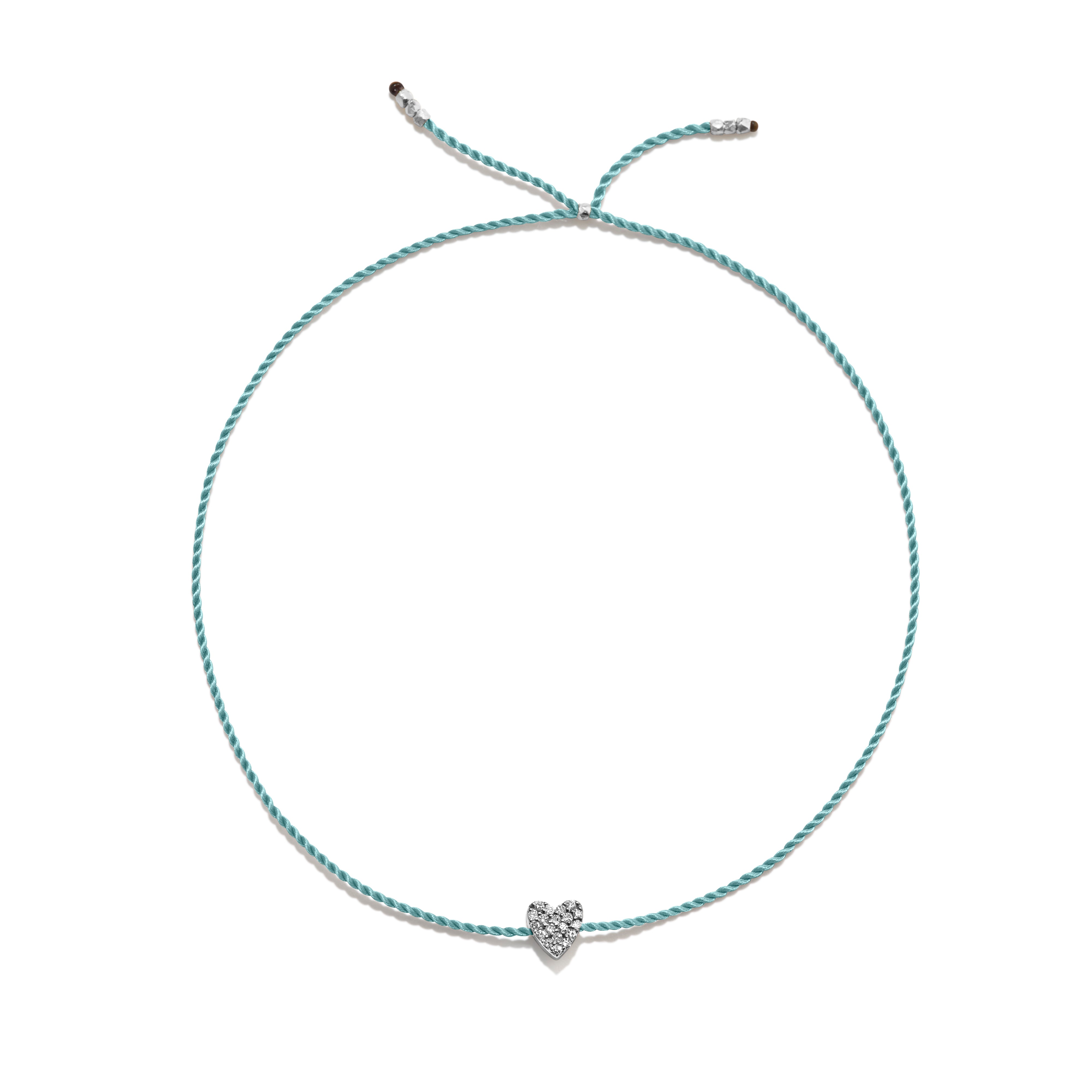 Tiny Sølv Armbånd m. Diamant Hjerte