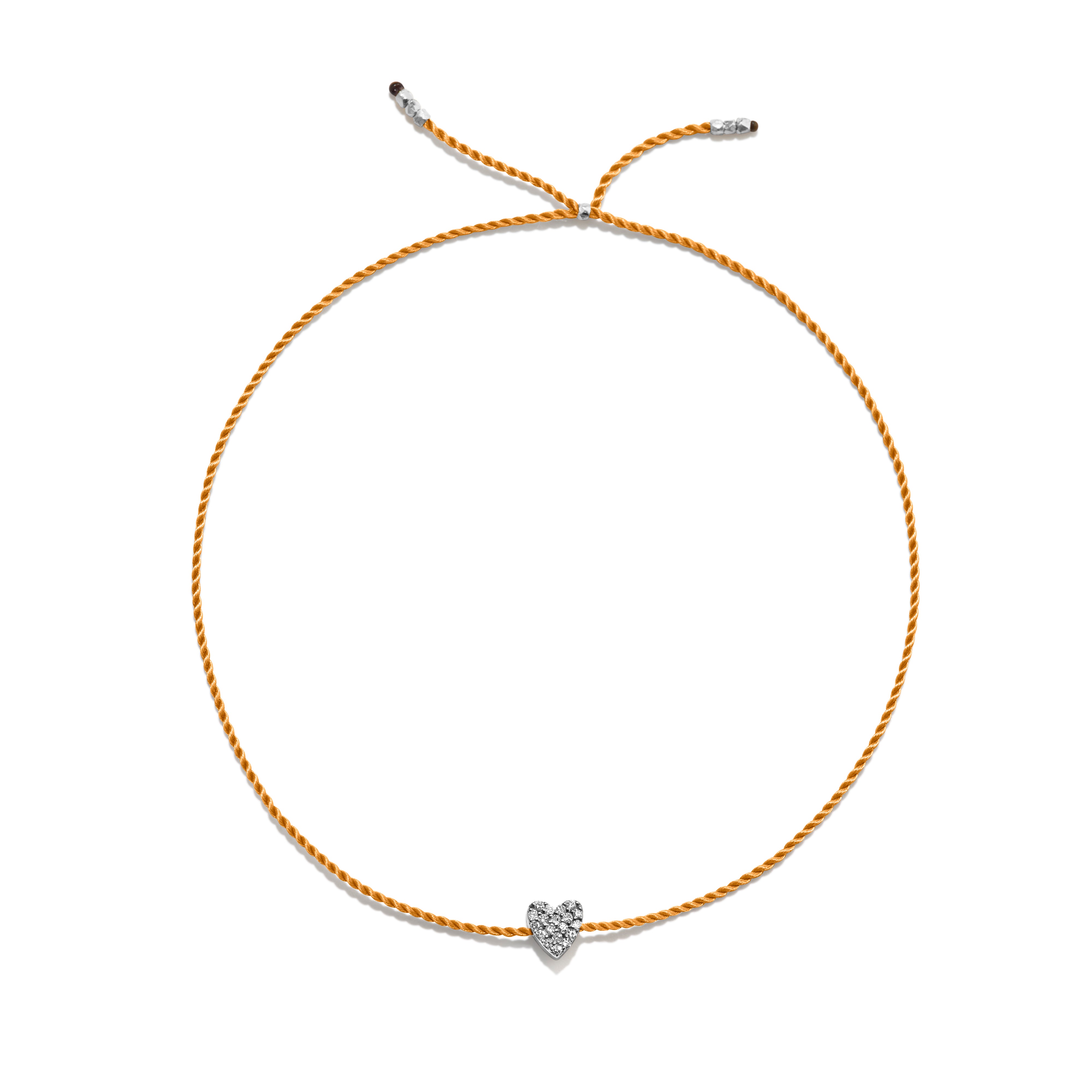 Tiny Sølv Armbånd m. Diamant Hjerte
