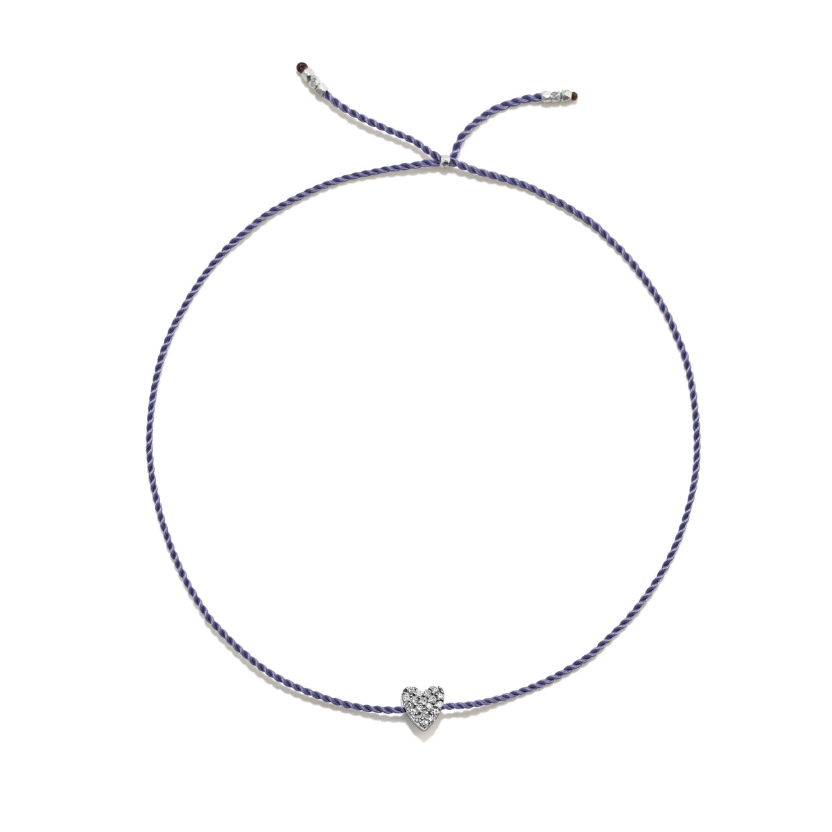 Tiny Sølv Armbånd m. Diamant Hjerte