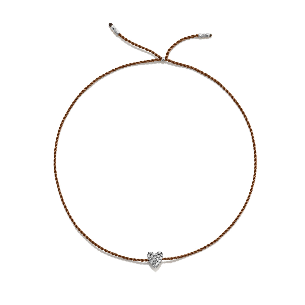 Tiny Sølv Armbånd m. Diamant Hjerte