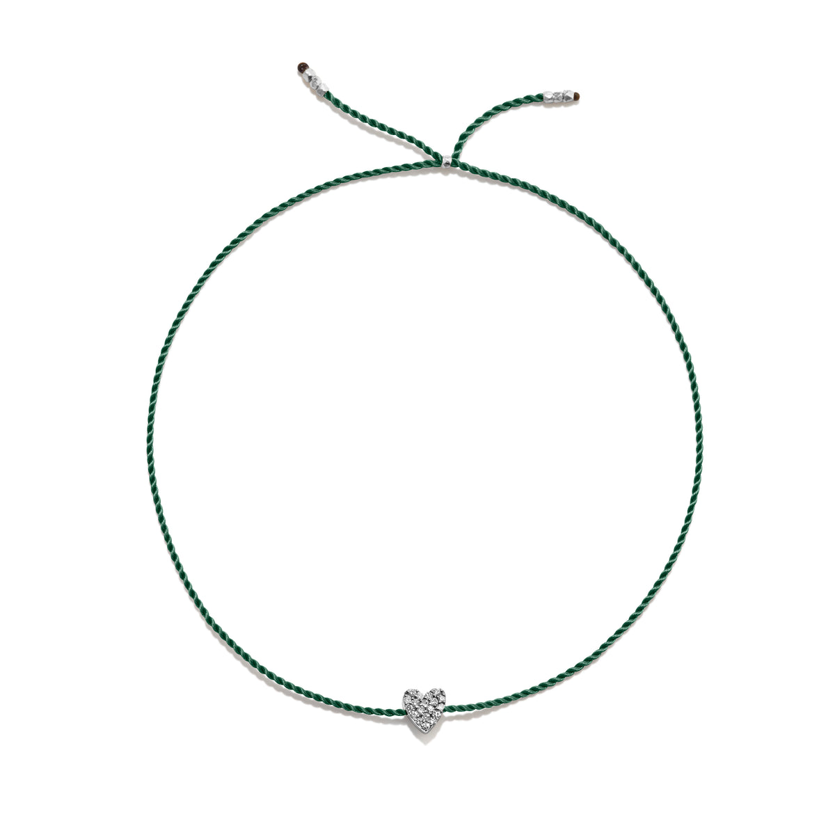 Tiny Sølv Armbånd m. Diamant Hjerte