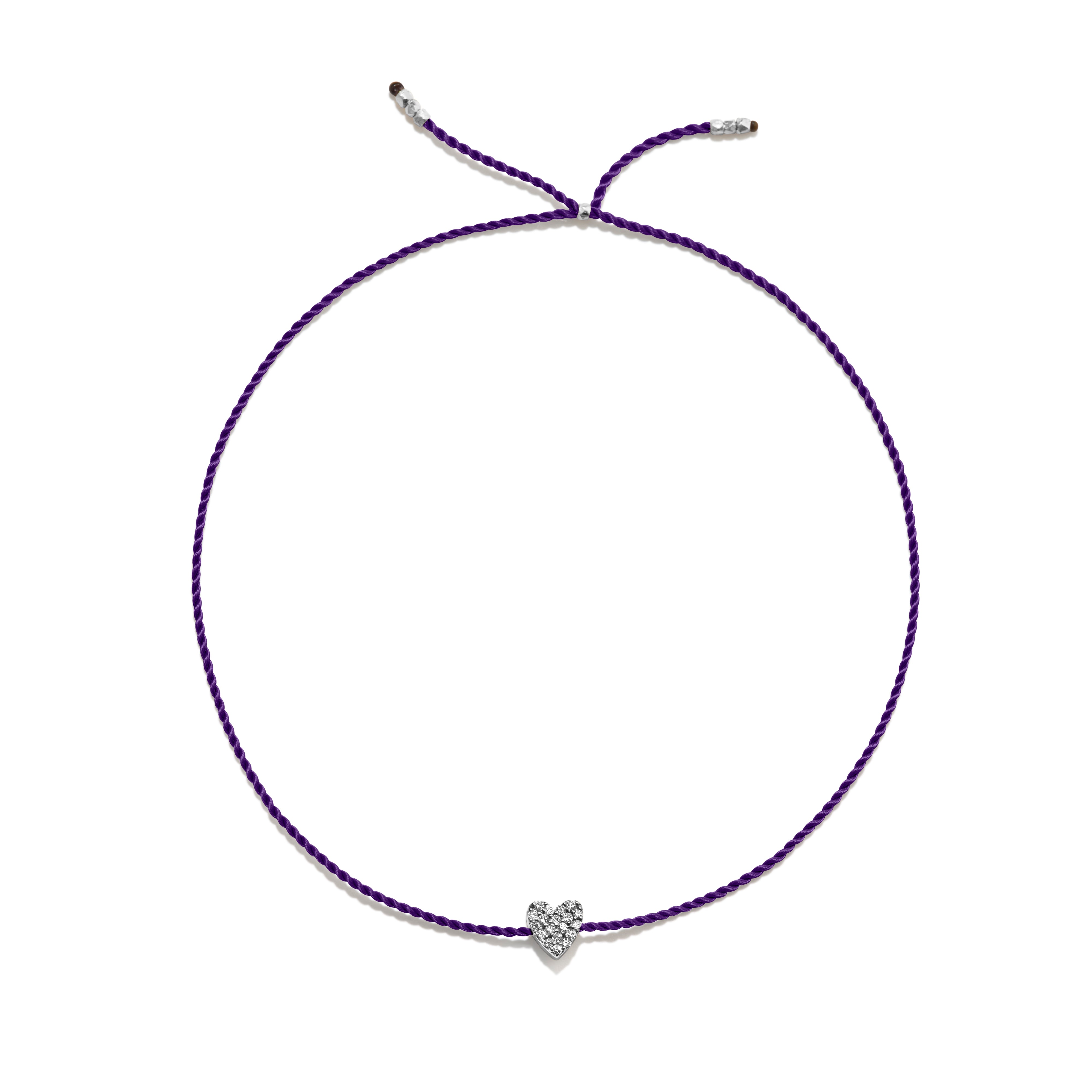 Tiny Sølv Armbånd m. Diamant Hjerte