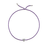 Tiny Silver Bracelet w. Diamond Heart