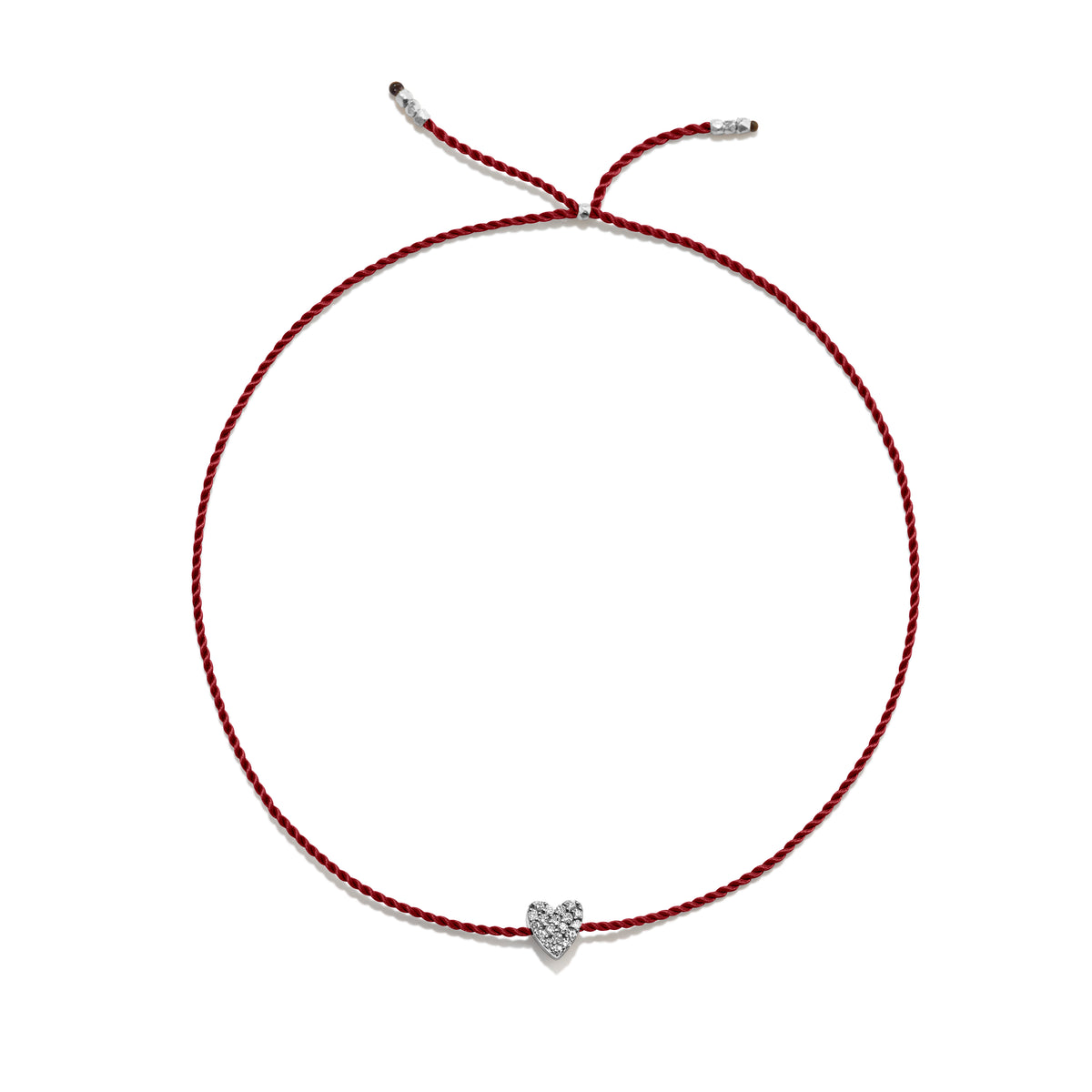 Tiny Sølv Armbånd m. Diamant Hjerte