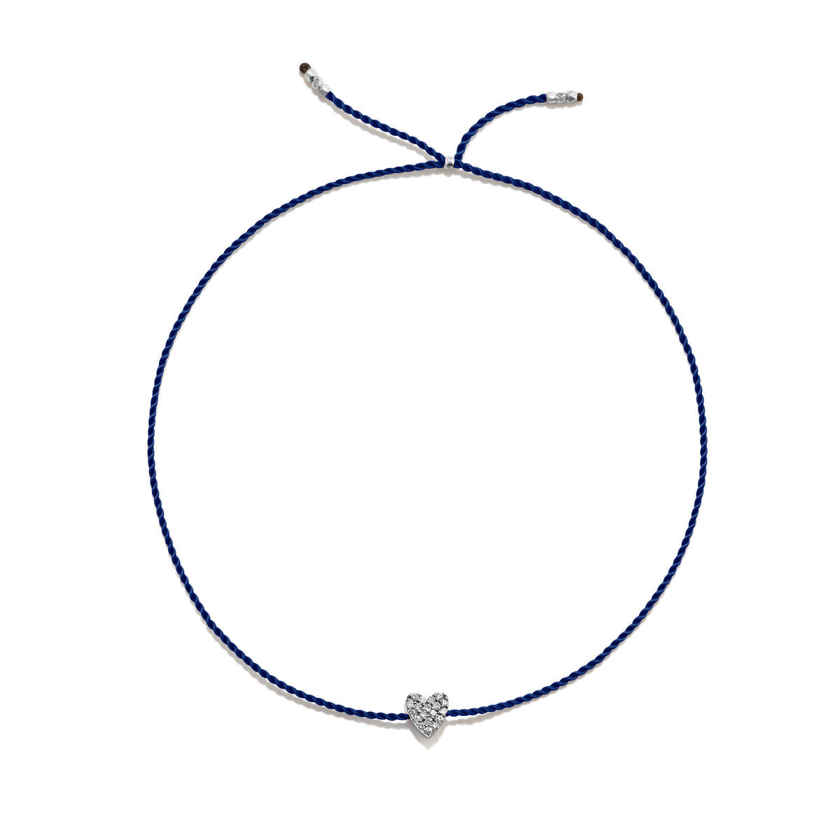 Tiny Sølv Armbånd m. Diamant Hjerte