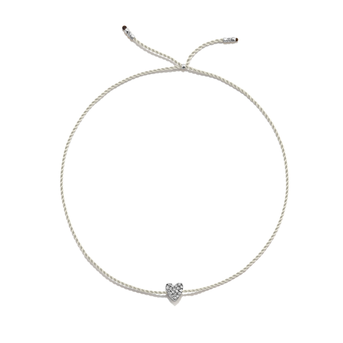 Tiny Sølv Armbånd m. Diamant Hjerte