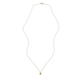 Large Gold Plated Diamond Disc Necklace w. Light Brown Diamonds