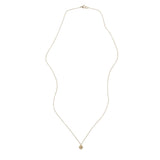 Large Gold Plated Diamond Disc Necklace w. Light Brown DIamonds