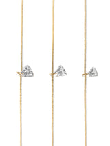 Gold Plated Necklace w. Floating Lab-Grown Heart Diamond
