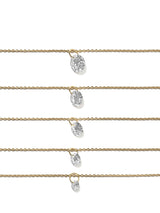 Gold Plated Necklace w. Floating Lab-Grown Diamond