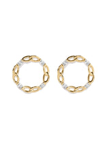 Baguette Circle White Rhodium on Silver Earrings w. Zirconia