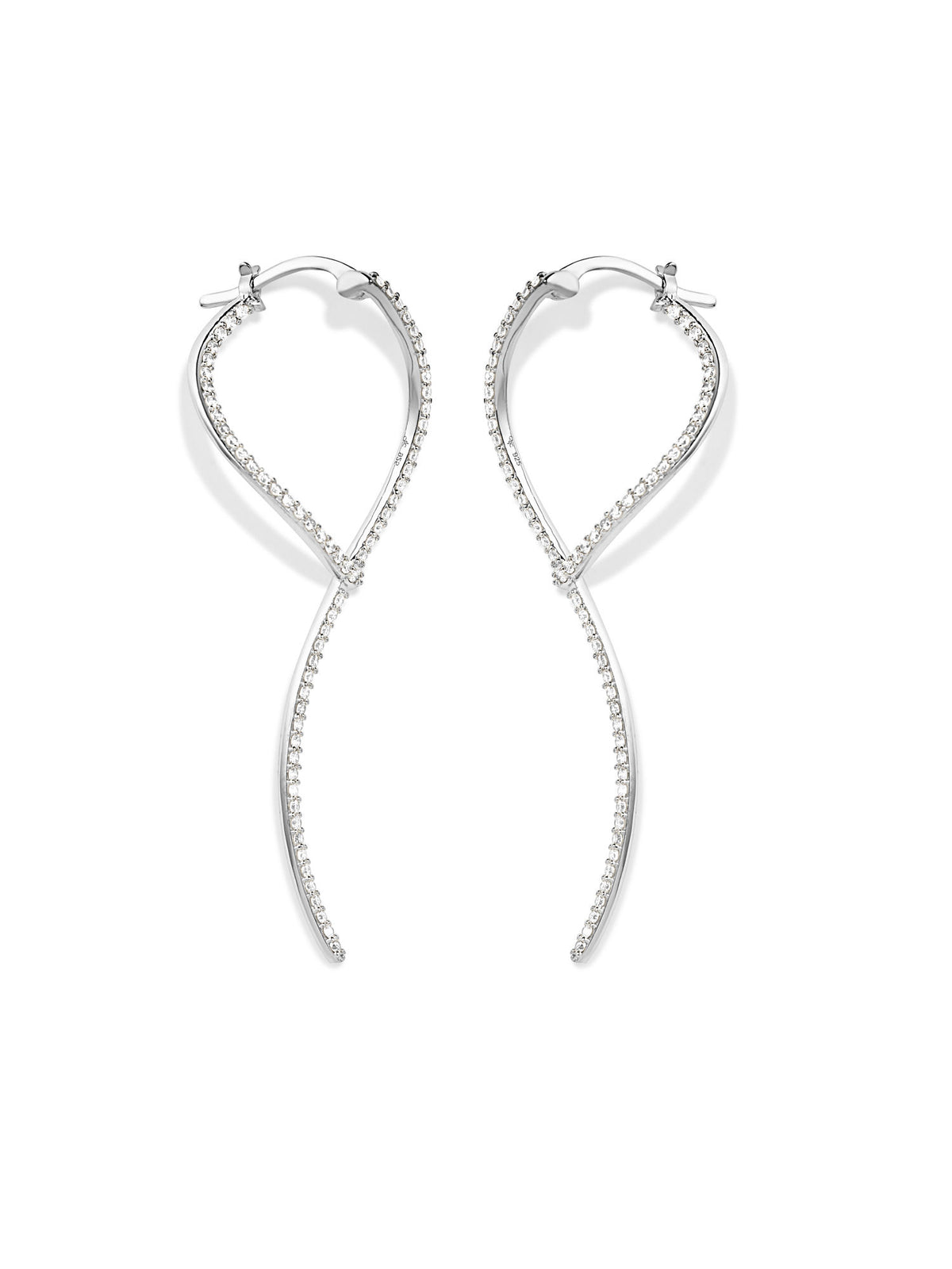 Loop Silver Earrings w. Zirconias