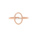 Celestial Bar 18K Rose Gold Ring w. Diamonds