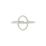 Celestial Bar 18K White Gold Ring w. Diamonds