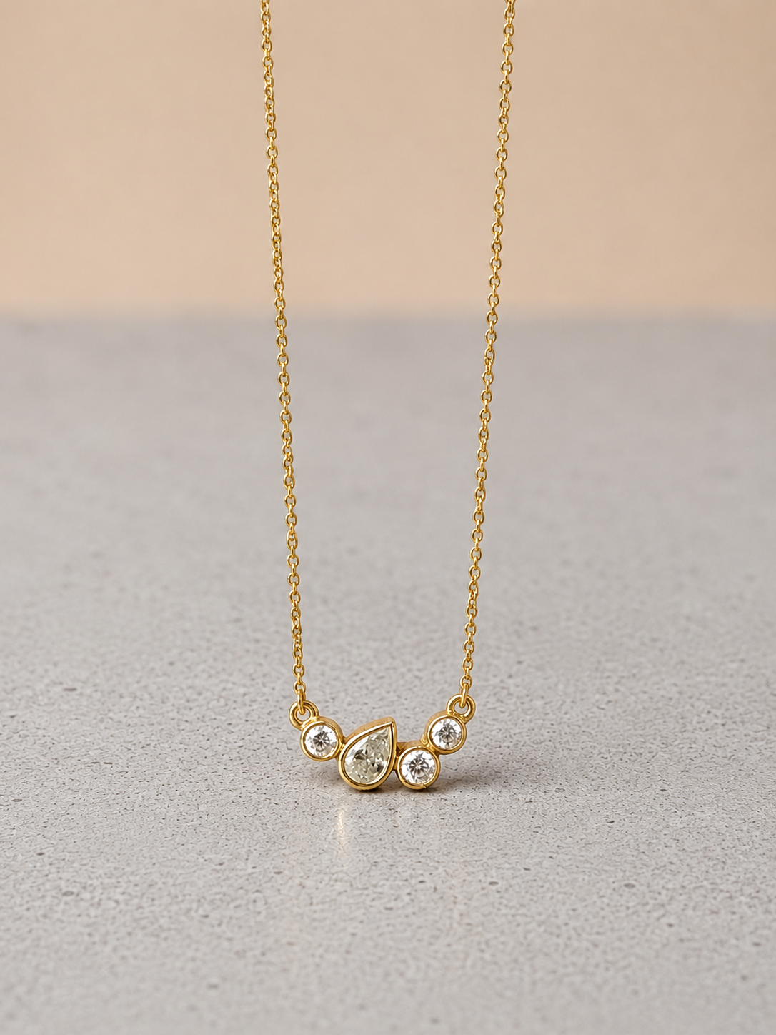 Poise Dew 14K Gold Necklace w. Lab-Grown Diamonds