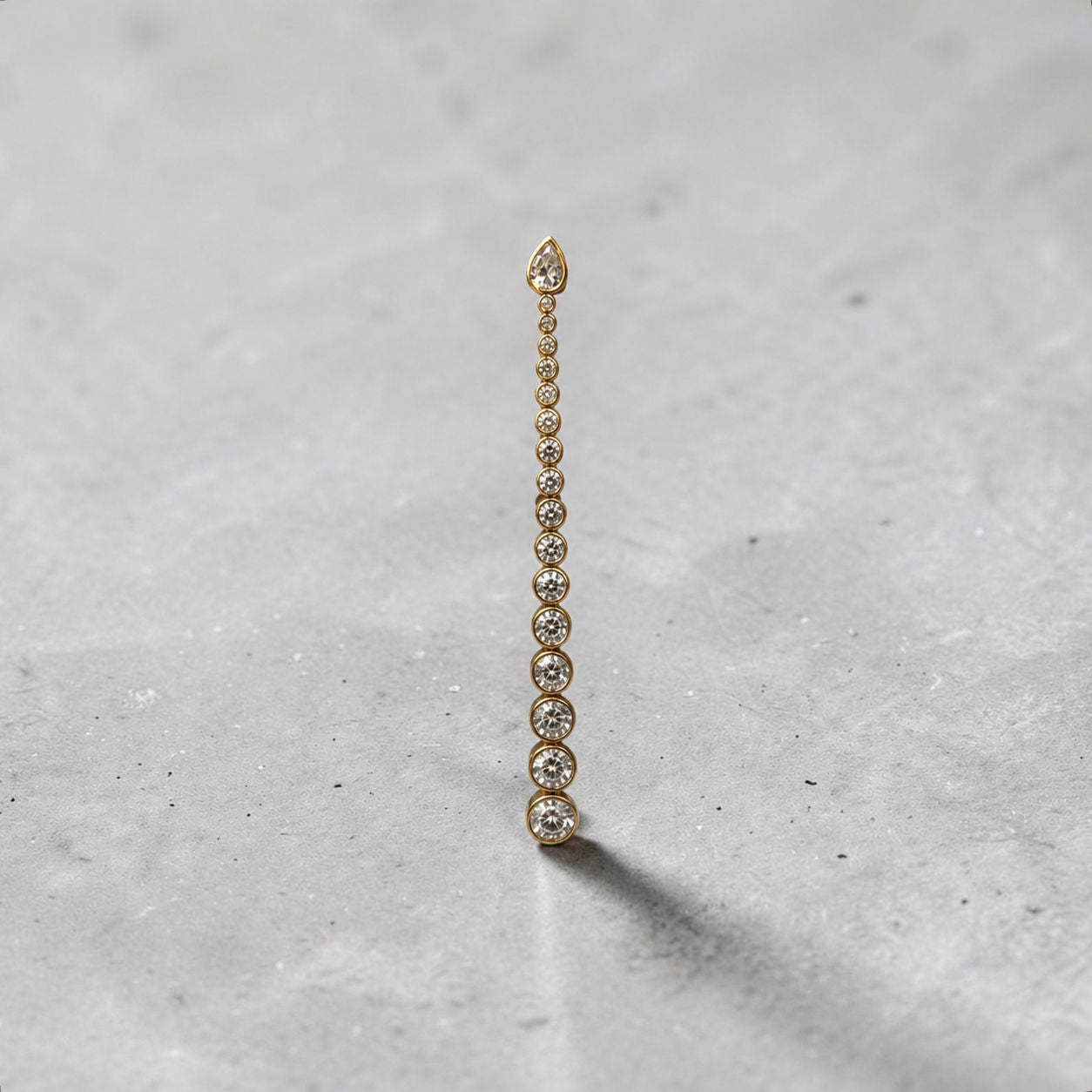Poise Cascade 14K Gold Grande Earrings w. Lab-Grown Diamonds