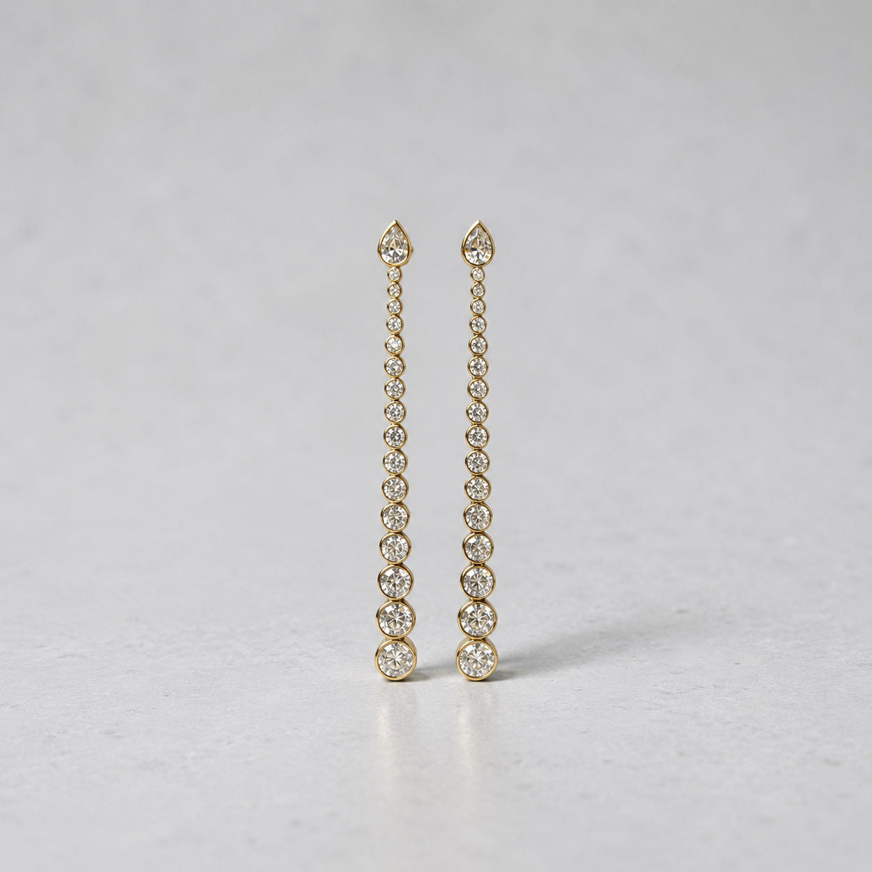 Poise Cascade 14K Gold Grande Earrings w. Lab-Grown Diamonds