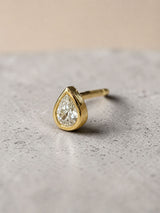 Poise Drop 14k Gold Stud w. Lab-Grown Diamonds