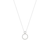 Circle 18K White Gold Necklace w. Diamonds
