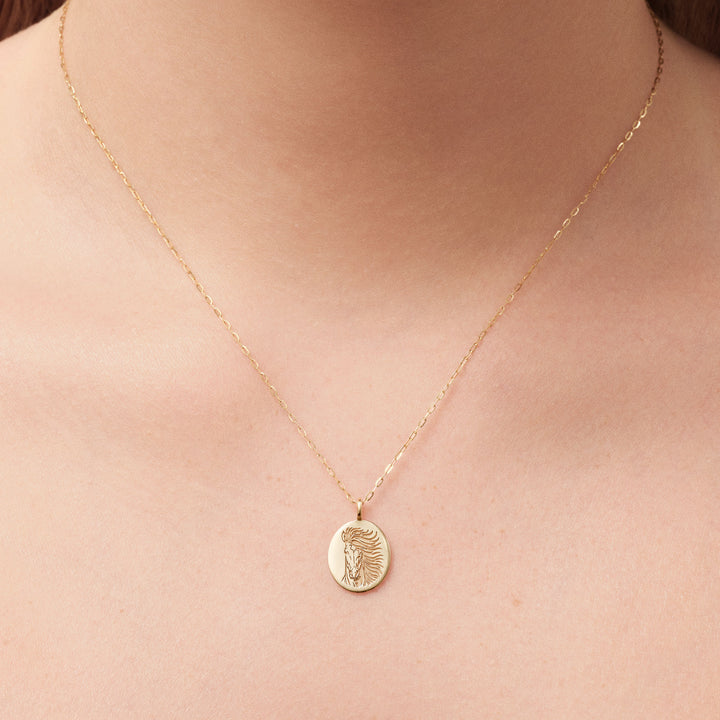 Classic Horse 14K Gold Pendant