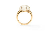 Cloud 18K Gold Ring w. Milkey Quartz & Diamond