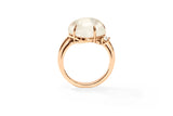 Cloud 18K Rosegold Ring w. Milkey Quartz & Diamond