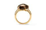 Cloud 18K Gold Ring w. Smokey Quartz & Diamond