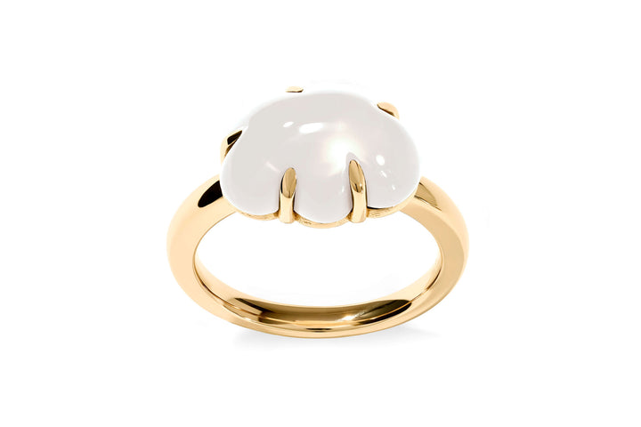 Cloud 18K Guld Ring m. Milky Kvarts