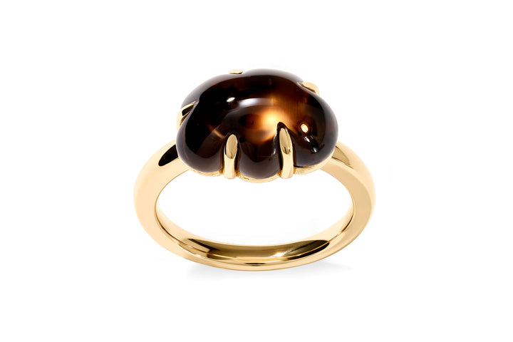 Cloud 18K Guld Ring m. Smokey Kvarts