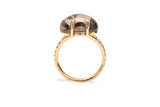 Cloud Pavé 18K Gold Ring w. Smokey Quartz & Diamonds