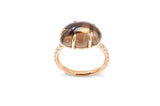 Wolkenpavé 18K Rosengold Ring w. Smokey Quartz & Diamanten