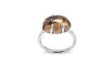 Cloud Pavé 18K Whitegold Ring w. Smokey Quartz & Diamonds
