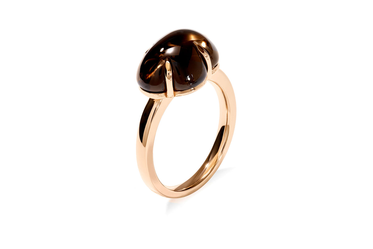 Cloud 18K Rosegold Ring w. Smokey Quartz