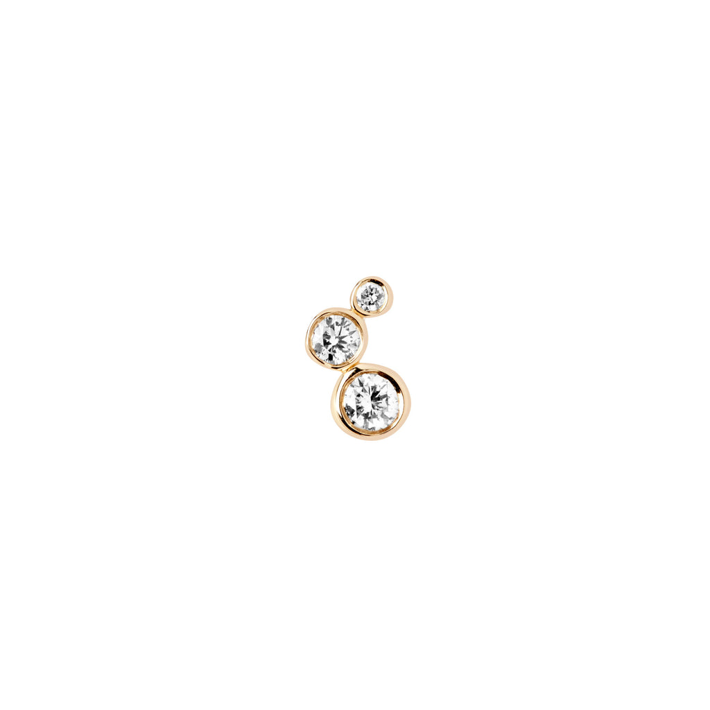 Coco 14K Gold Stud w. Diamanten gewachsen
