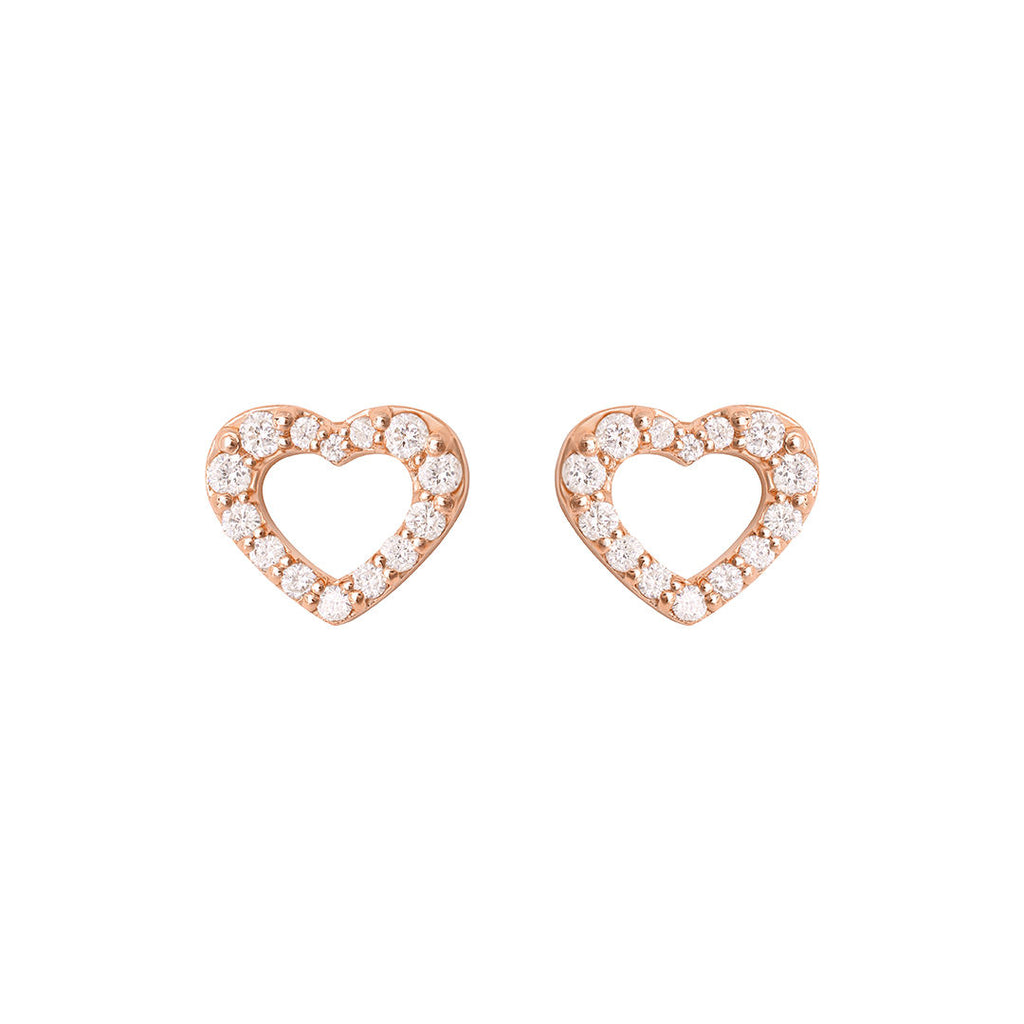 Cold, Cold Heart 18K Rose Gold Stud w. Diamond