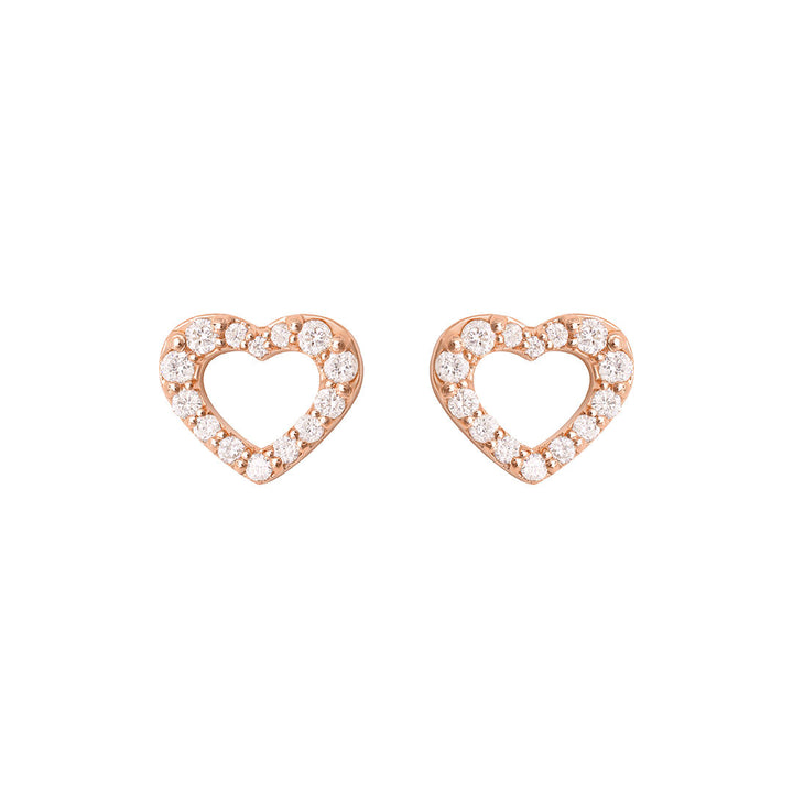 Koldt, koldt hjerte 18k rose Guld Ørestik m. Diamant
