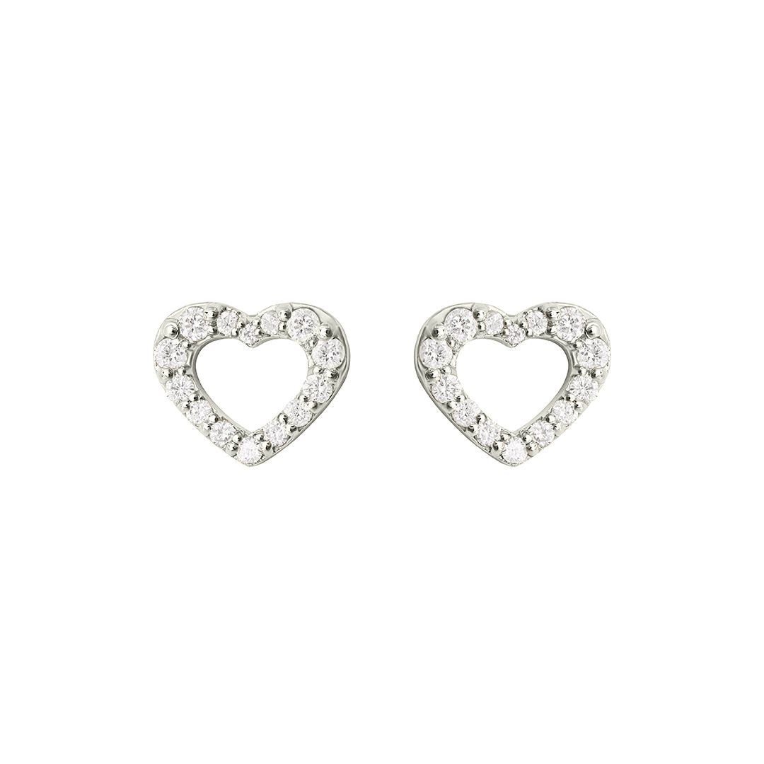 Cold, Cold Heart 18K White Gold Stud w. Diamond
