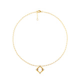 Eboris Link Paved 18K Gold Necklace w. Lab-Grown Diamonds