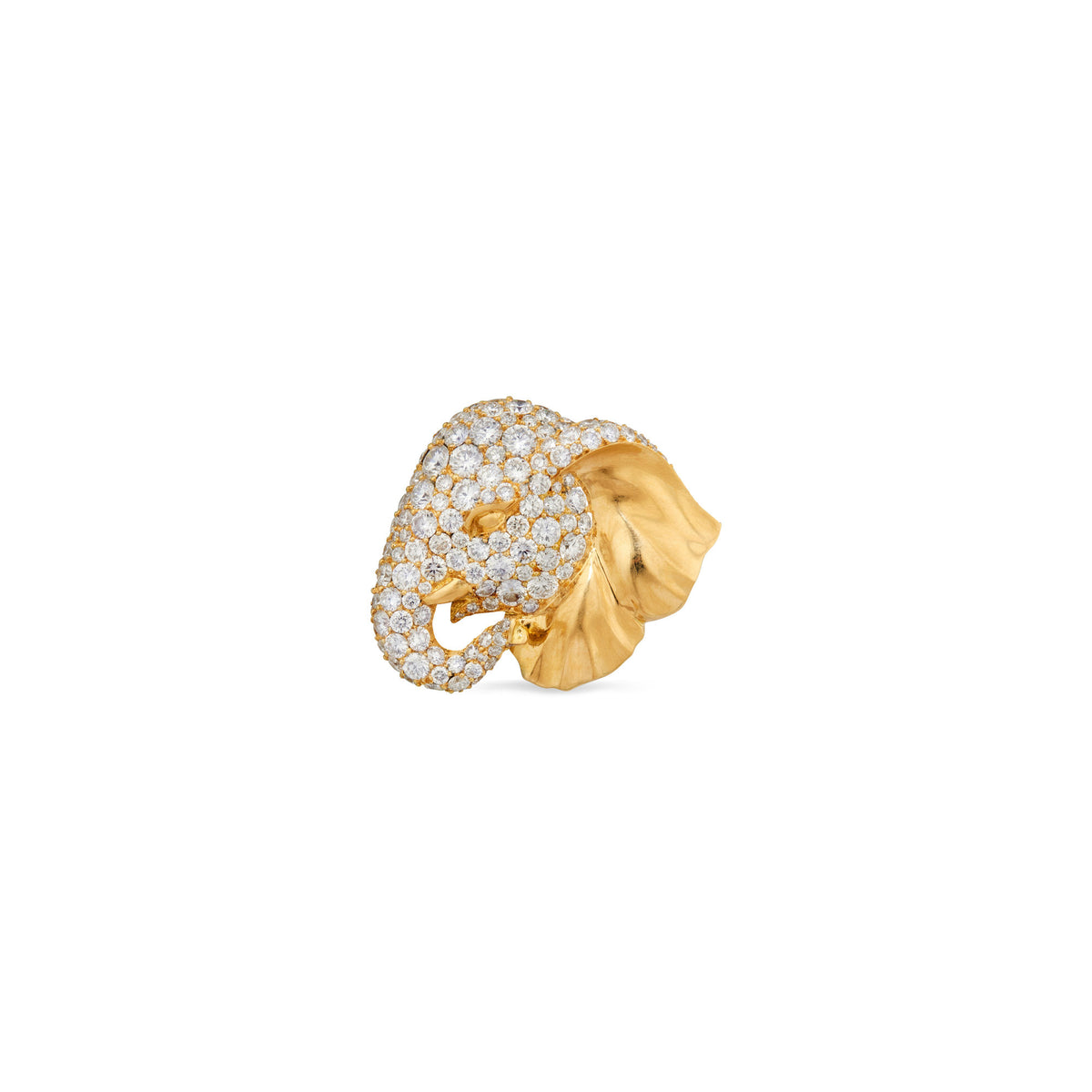 Elephant Neglige 18K Gold Necklaces & Brooche w.Diamond