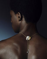 Elephant Neglige 18K Gold Necklaces & Brooche w. Lab-Grown Diamond