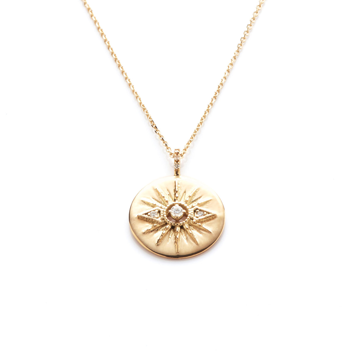 Stella Sun 18K Gold Necklace w. Diamonds