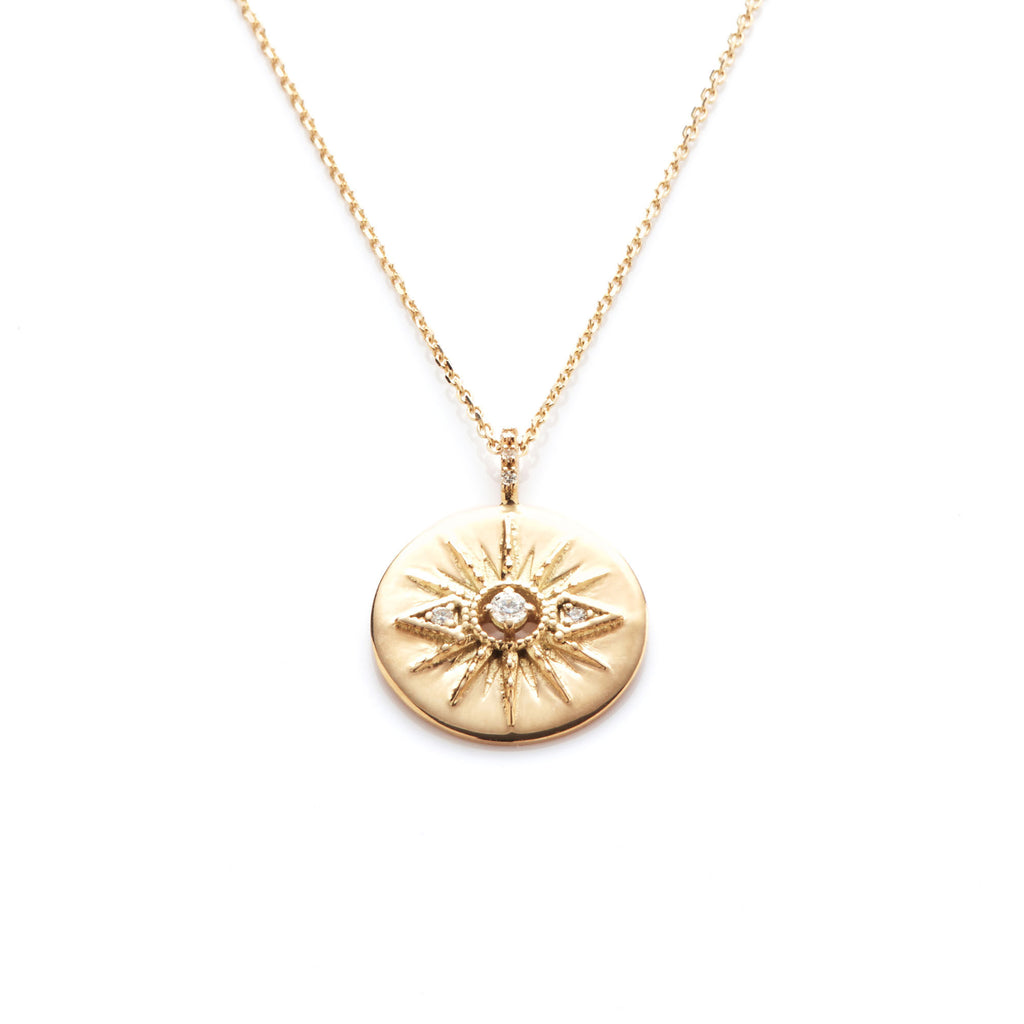 Stella Sun 18K Gold Necklace w. Diamonds