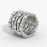 V 5 Row Pavé 14K Whitegold Ring w. Lab-Grown Diamond