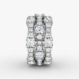 V 3 Row Pavé 14K Whitegold Ring w. Lab-Grown Diamond